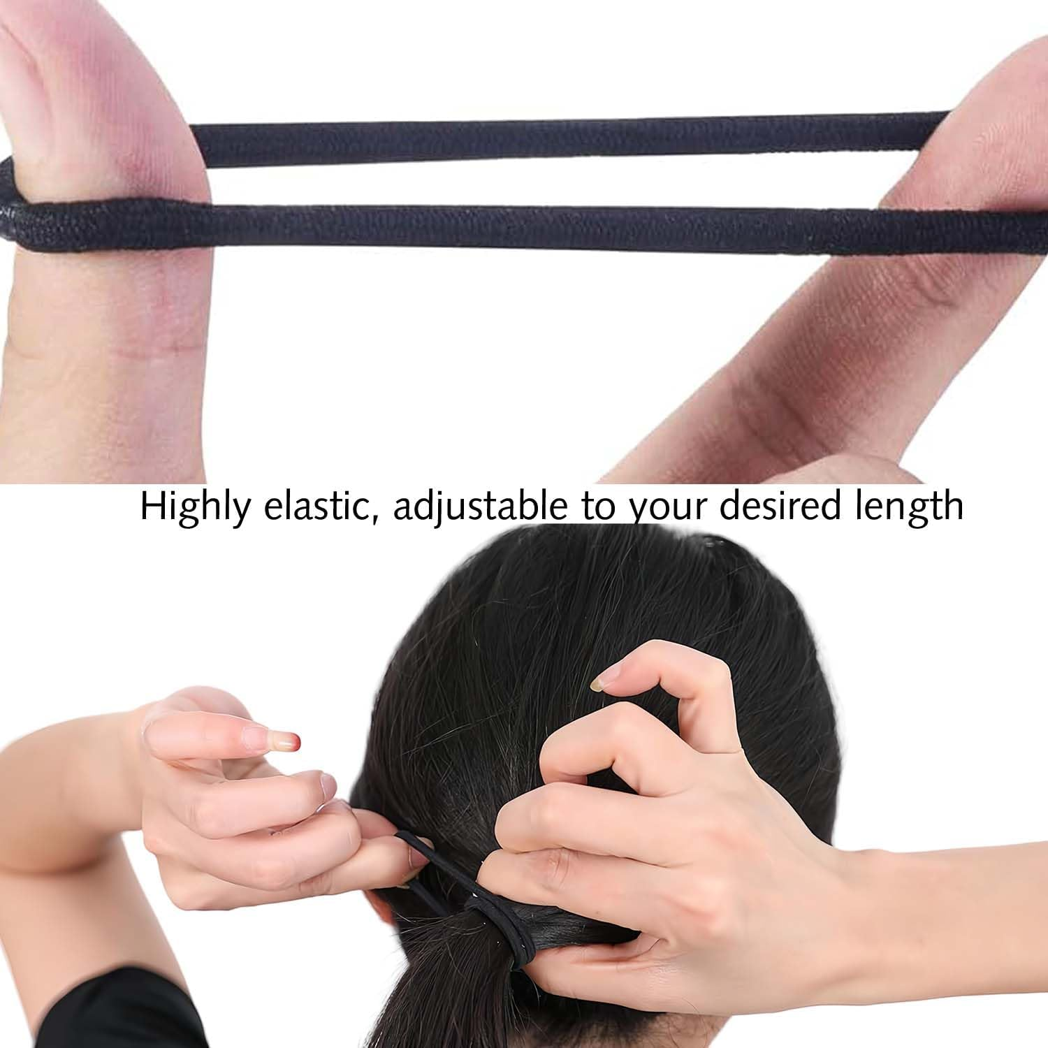 Elastic Hair Bands, Ponytail Holder, Large Hair Bobbles without Metal, Gentle Rubber Bands for Women, Men, Girls, Children, Suitable for All Hair Types and Hairstyles, 50 Pieces image number 2