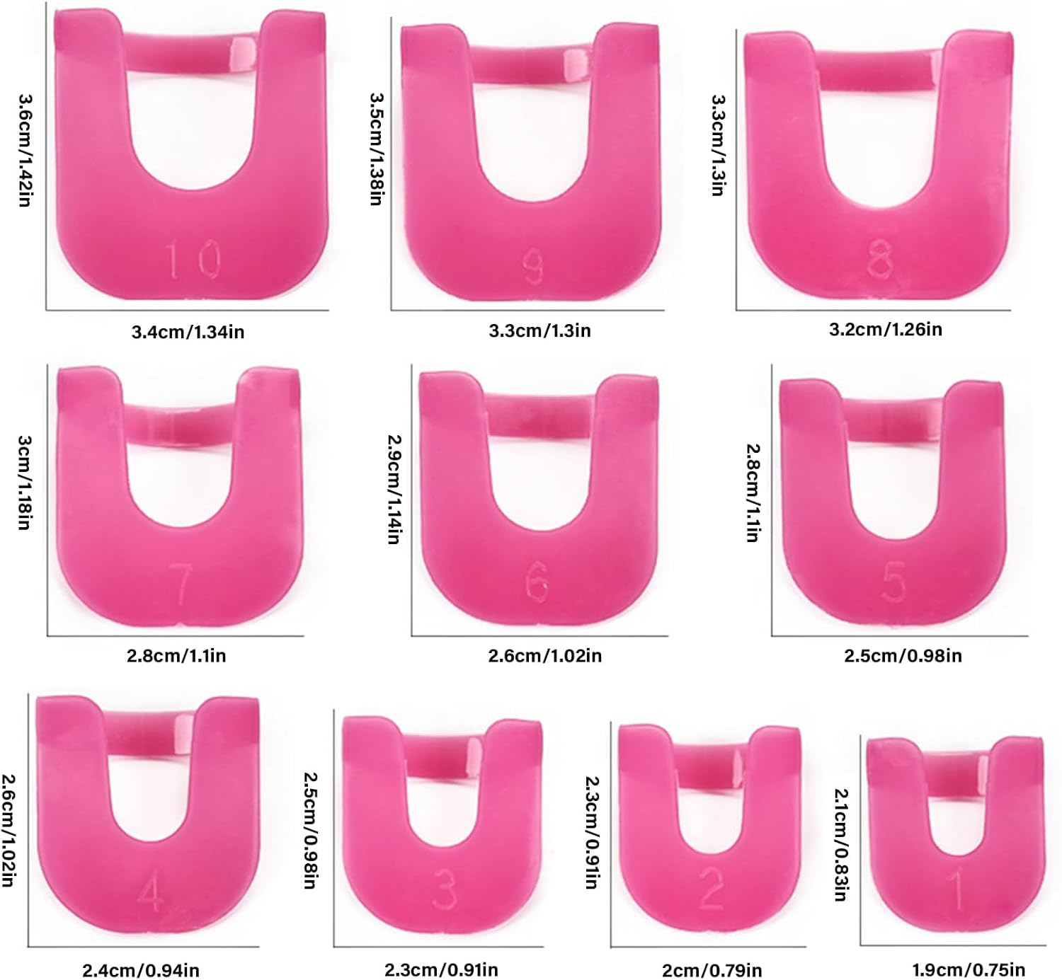 XFUYI 26 X Nail Polish Protectors, 10 Sizes, Reusable Nail Polish Protection, C Shield, Skin, Cuticle Protection for Nail Art Painting