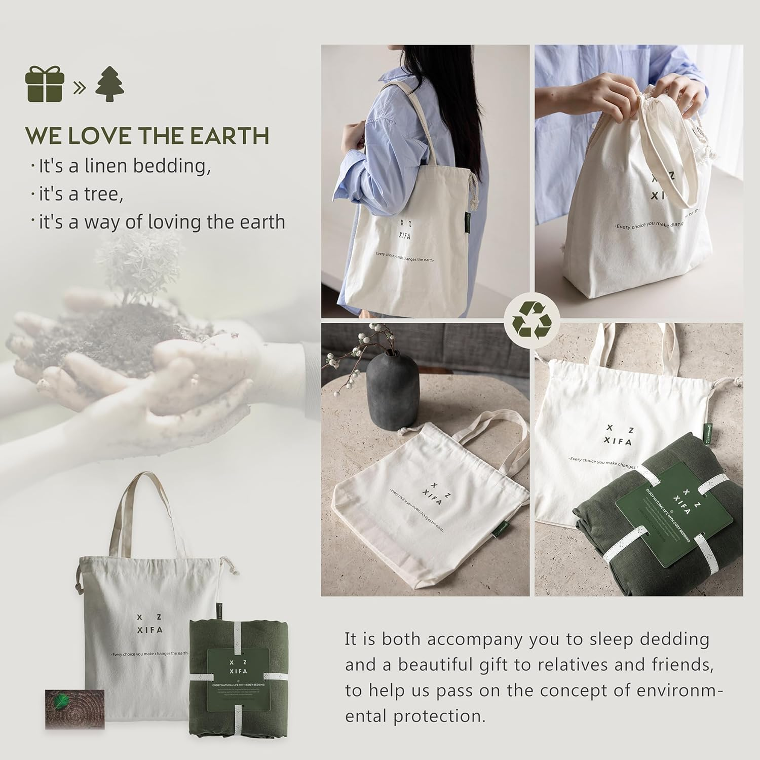 XZ XIFA Olive Green Linen Duvet Cover Twin, 100% Washed French Flax Linen Bedding Set with Zipper Closure, Cooling & Textured Bed Sets for Hot Sleepers(1 Duvet Cover, 1 Pillowcases) image number 6