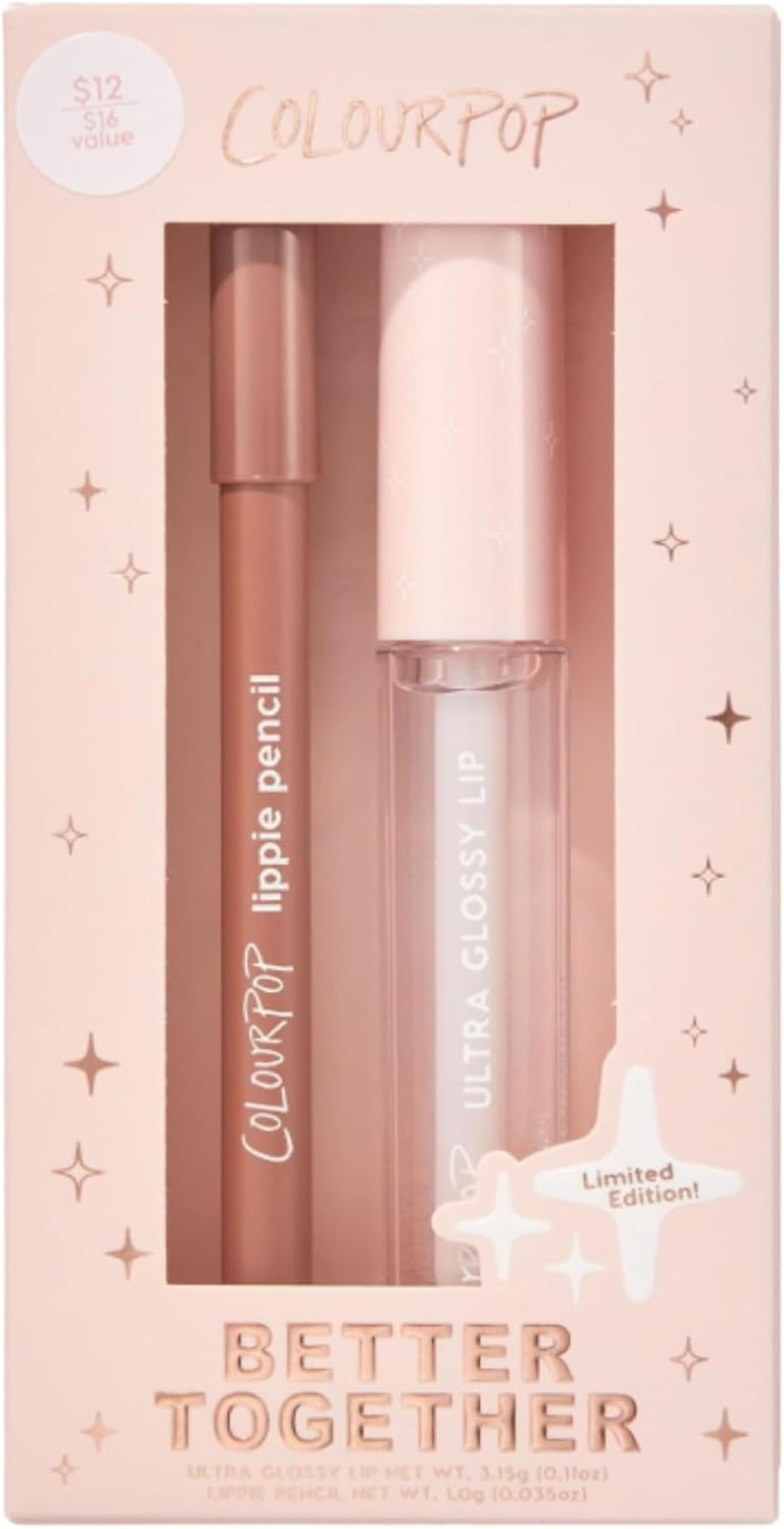 Colourpop Best Besties Lip Pencil & Gloss Duo - Shimmery Nude Lip Combo for Definition & Shine - Includes Shades BFF 2 & It Girl (2 Count)