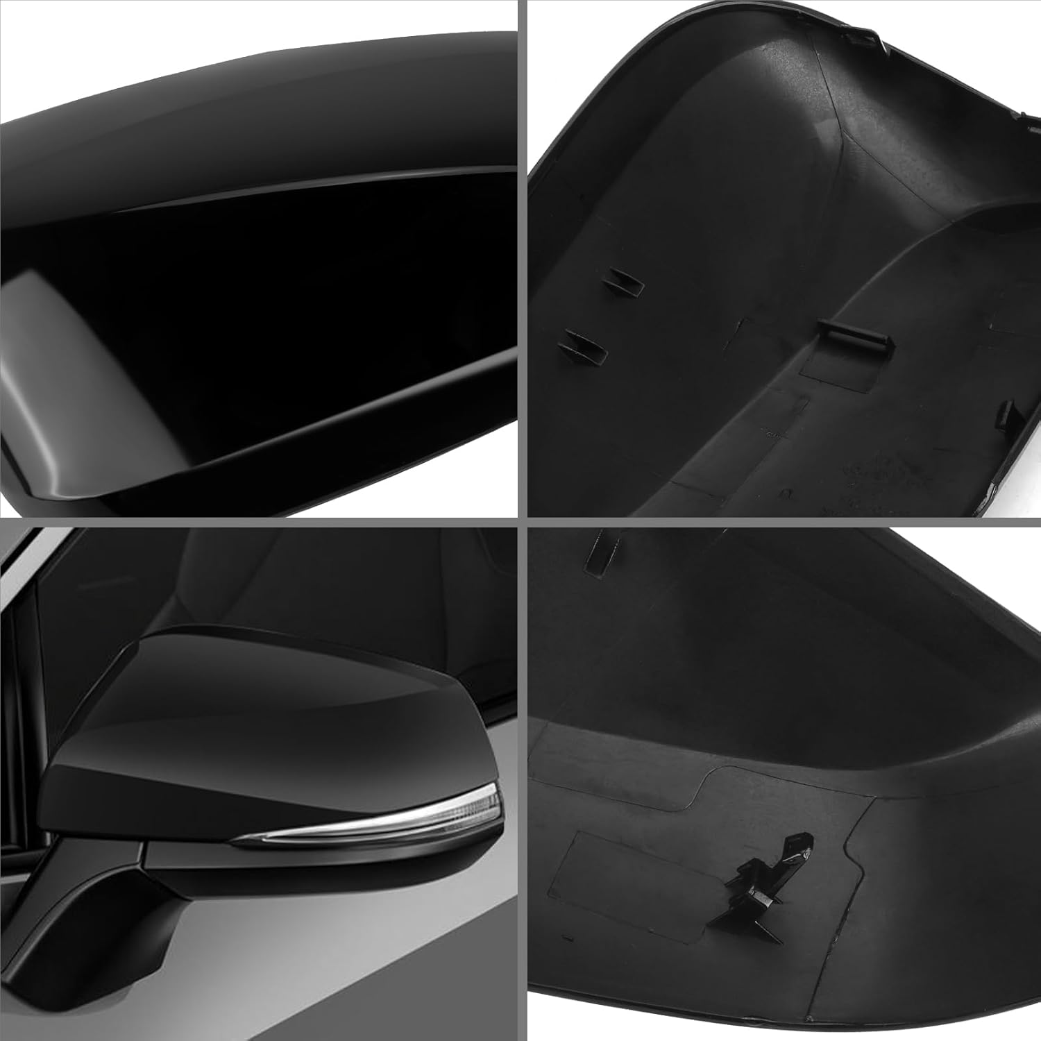 Glossy Black Direct Replacement Mirror Cover for 2019-2025 Toyota RAV4 XLE XSE and Limited Hybrid with Turn Signal Light Model, Directly Replace Style, Not Sticker Style