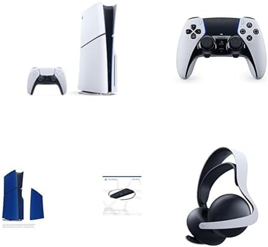 PS5 Console (Slim) Ultimate Bundle + Vertical Stand + Blue Cover
