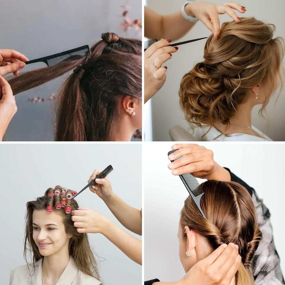 Wide Tooth Comb Kit, Professional Haircomb, Styling Comb Men, Ideal for Hair Styling Hair Comb, Detangling Comb and Teasing Comb for Men Hairdressers [4 Pieces] image number 3