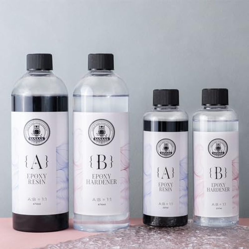 SANAAA Epoxy Resin Black474Ml,Glossy Bubble Free Epoxy Resin,Table Top Epoxy Resin for Arts and Crafts,Casting,Diy,Resin Art,Moulds,Jewellery (237Mlx2)