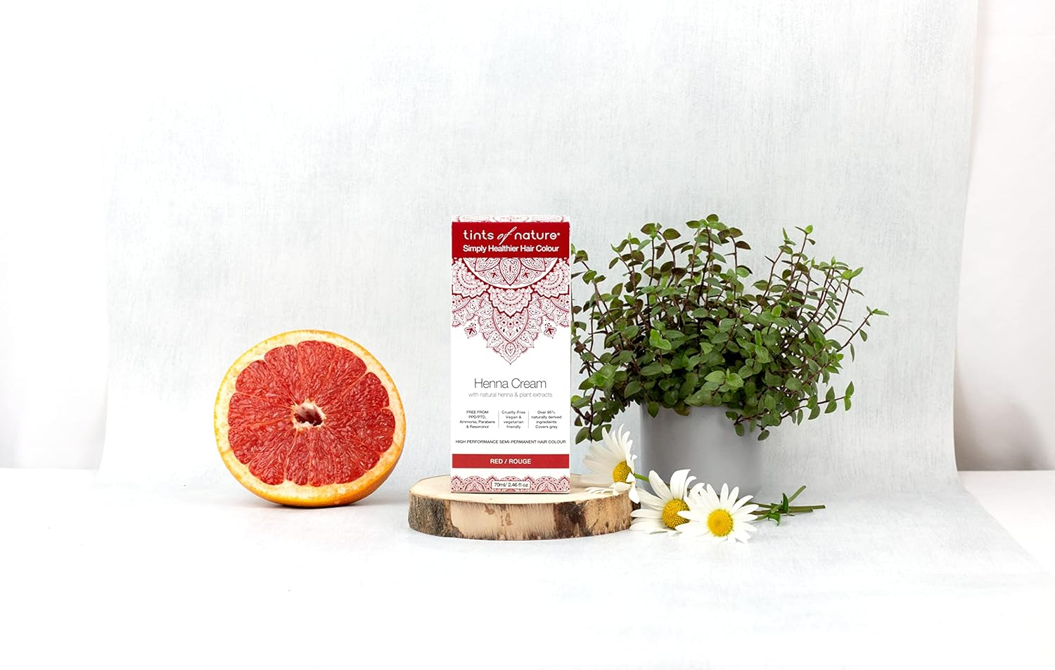 Tints of Nature Red Semi-Permanent Henna Cream Hair Colour, Ammonia-Free and 95% Natural, 70Ml image number 1