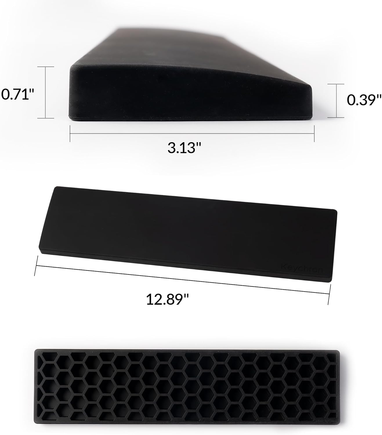 Keychron Silicone Palm Rest Black, Ergonomic Wrist Rest for Mechanical Keyboard V1/V1 Max/V2/V2 Max/Q9/Q1/Q1 Pro/Q1 HE/Q1 Max/Q2/Q2 Pro/Q2 Max/Q2 HE/P1/P1 PRO/P1 HE (PR47) image number 5