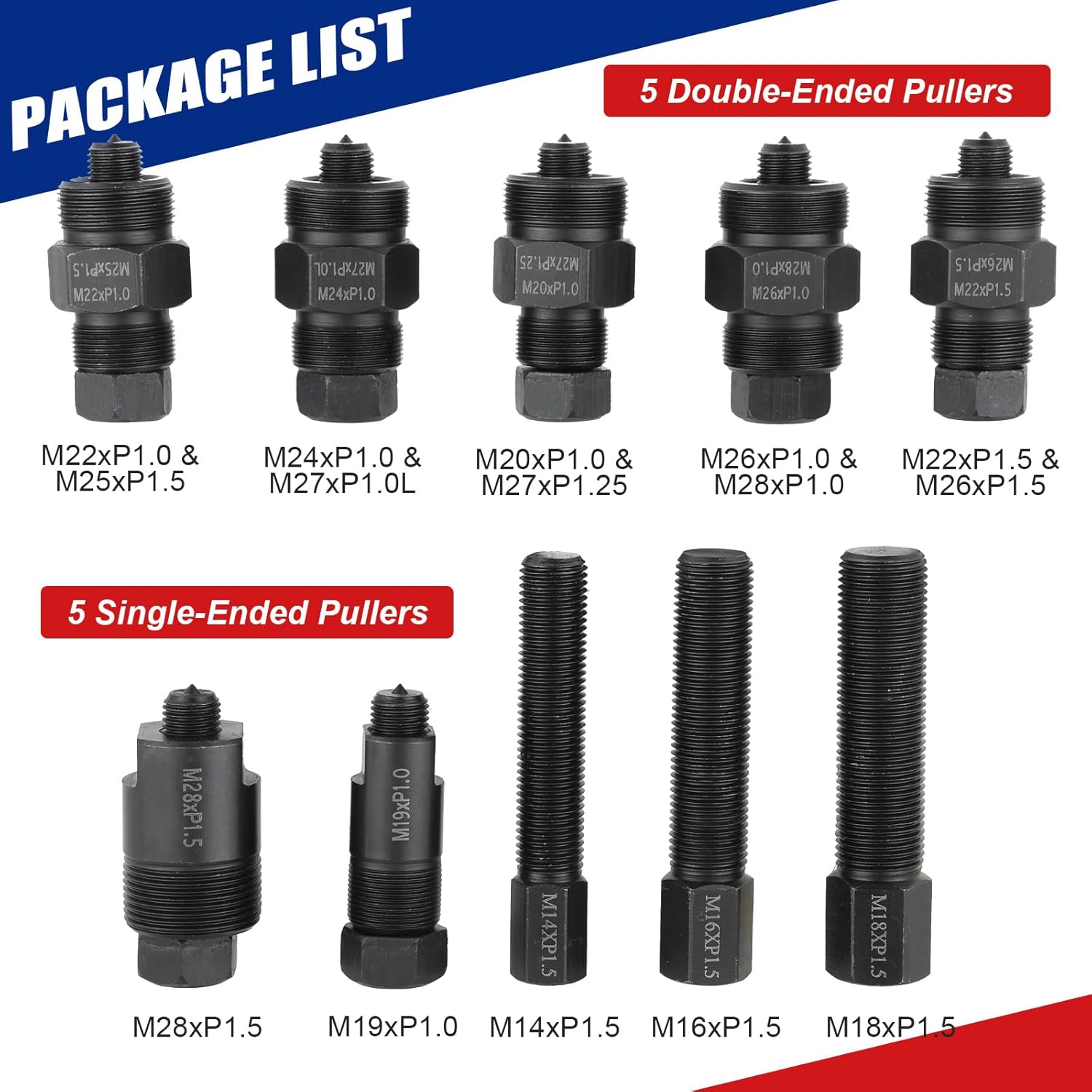 Motorcycle Flywheel Puller Set, 10PCS Flywheel Puller Tool, Universal Flywheel Puller Set Compatible for Motorcycle Bikes, Honda, Suzuki, Bosch, Kawasaki, Ducati, Yamaha Flywheel image number 5