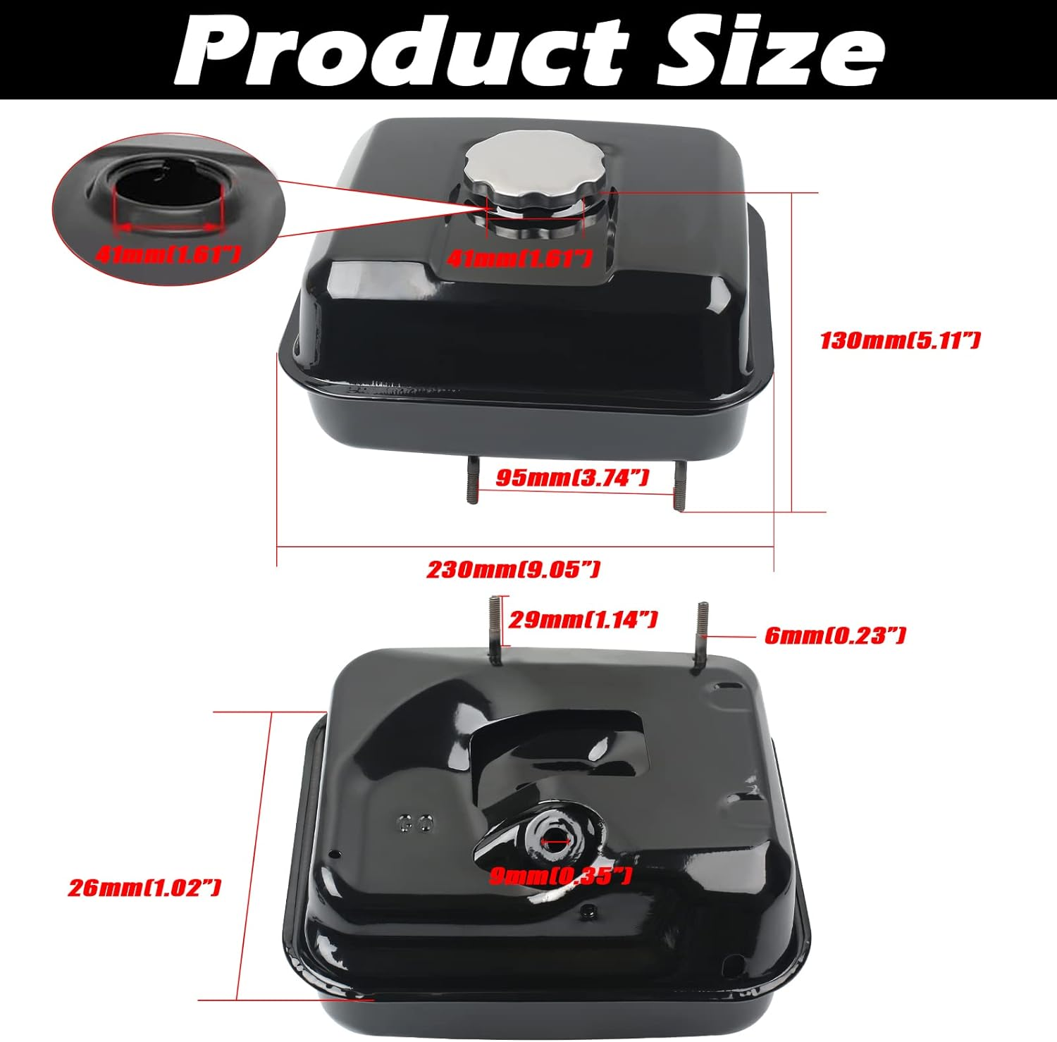 3L Gas Fuel Tank Kit, Replacement for Honda GX200 GX160 GX140 Engine, Harbor Freight Predator 196CC 212CC R210 Engine, Baja Warrior Heat 5.5HP 6.5HP MB165 MB200 Mini Bike image number 5