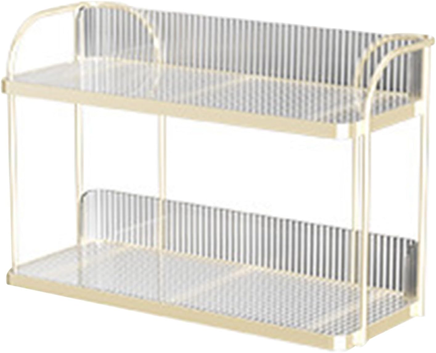 Makeup Organizer, Transparent Double Layer Storage Rack Desktop Cosmetic Storage Rack Organizer Skin Care Perfume Stand Makeup Storage Holder for Bedroom image number 6