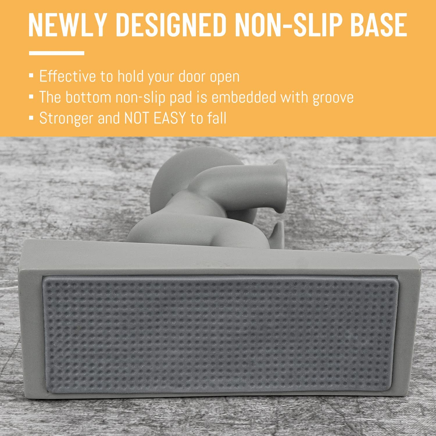 Cute Door Stopper, Decorative Door Stop, Protects Your Floors, Gray 1 Pack (Patented)