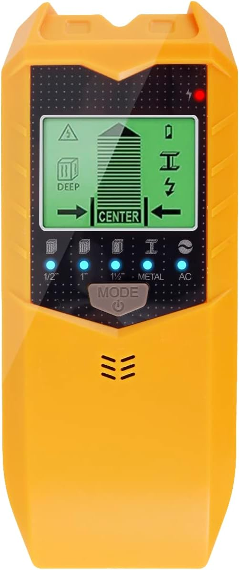 Stud Finder Sensor 5 in 1 Battery Operated SH402 Wall Scanner Detector Portable Electronic Detector with LED Display and Audio Alarm Handheld Stud Detector(Yellow)