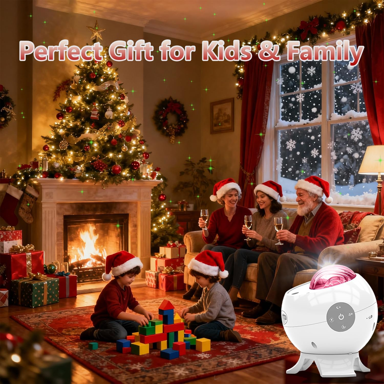 Galaxy Projector for Bedroom, Bluetooth Speaker Star Projector with Built-In Rechargeable Battery, 48 Aurora Colors & 8 White Noise, Remote Control, Christmas Decor & Gifts for Kids and Adults image number 4