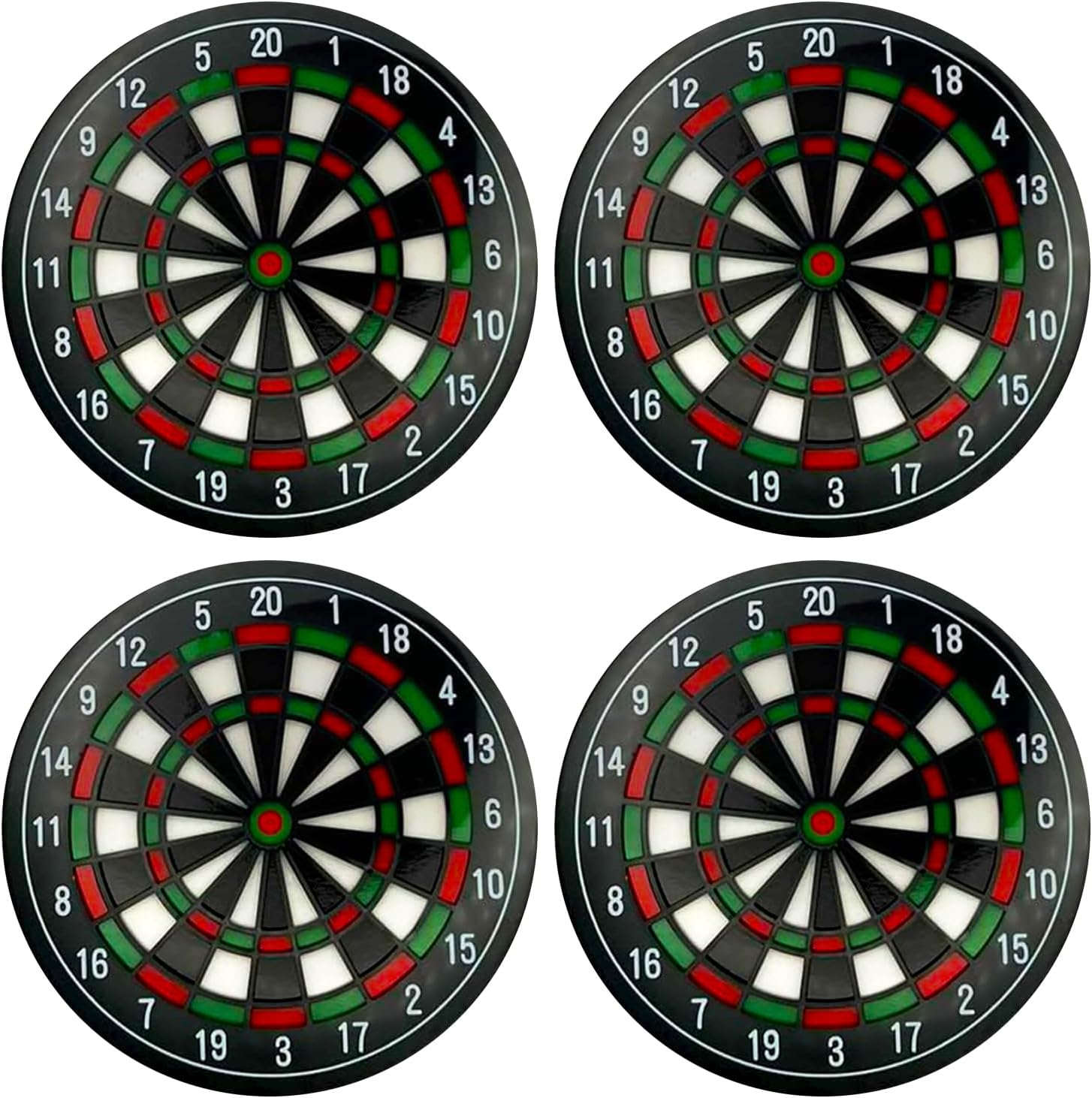 MEDOYOH Set of 4 Dartboard Drinks Coasters, Non-Slip Beer Coasters, Washable Funny Coasters, Heat Resistant for Coffee, Beer Cups, Wine, Glass, Bottle, Home, Pub, Bar