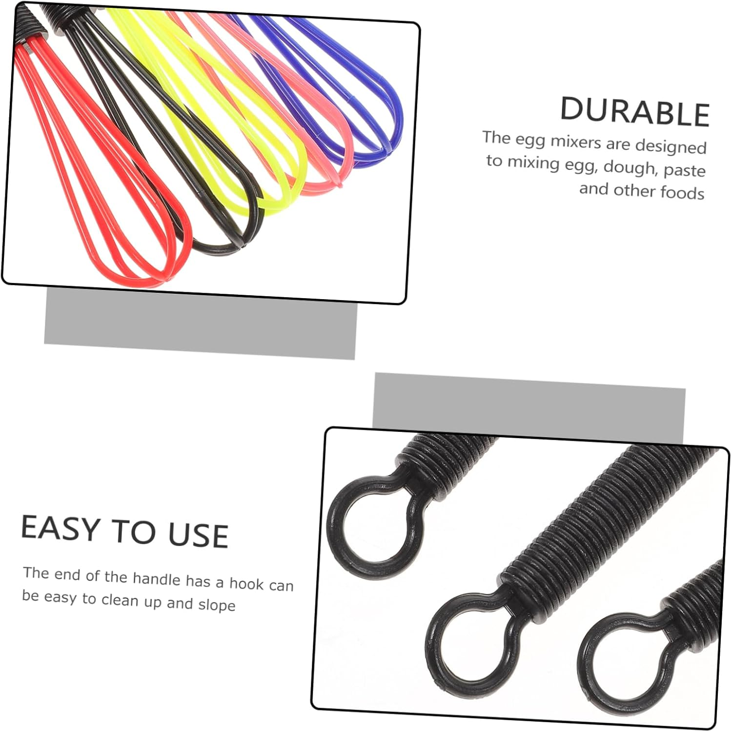 Garneck 5Pcs Mini Silicone Whisks Set for Baking - Cake Mixing and Cooking - Versatile Mini Whisks Ideal for Egg Beating Dough Mixing and Hair Dyeing Durable Easy to Clean Silicone image number 2