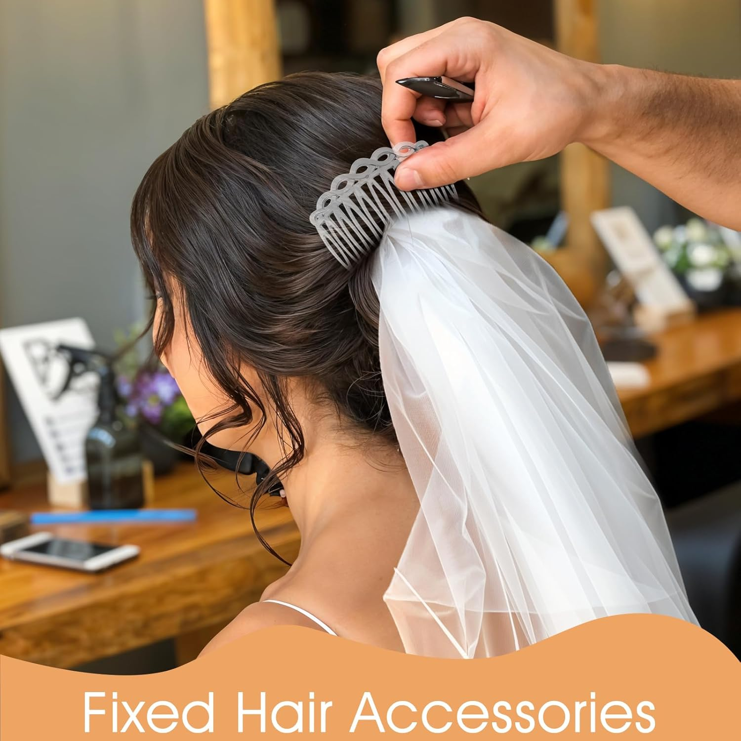 Mabor 6 Pcs French Hair Side Combs for Women, Hair Comb Accessories Twist Decorative Comb 3 Colors for Multiple Hairstyles Girls Women image number 1