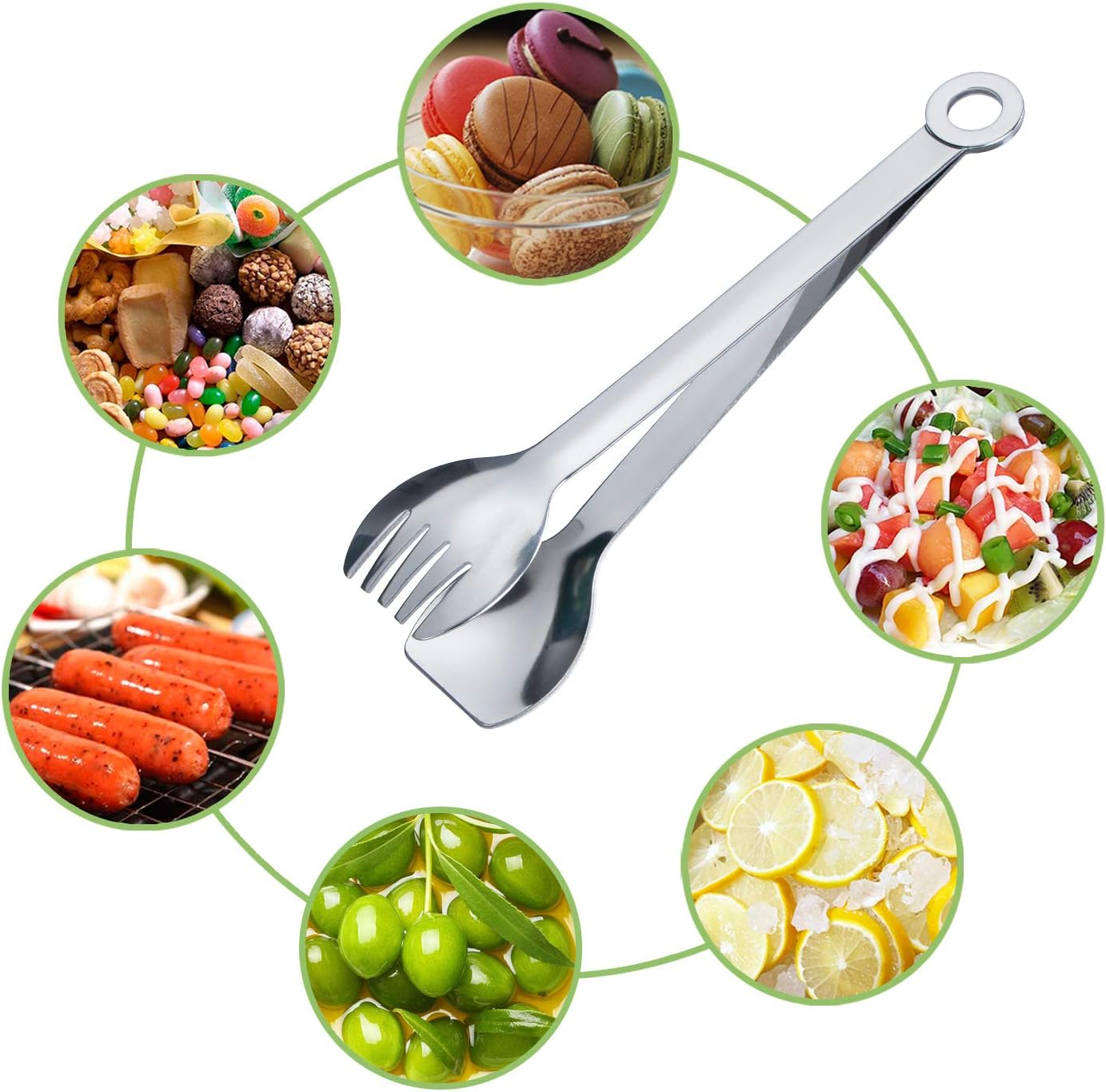 MSY BIGSUNNY Premium Stainless Steel Small Serving Tongs - 6 Inches, Set of 4 image number 7