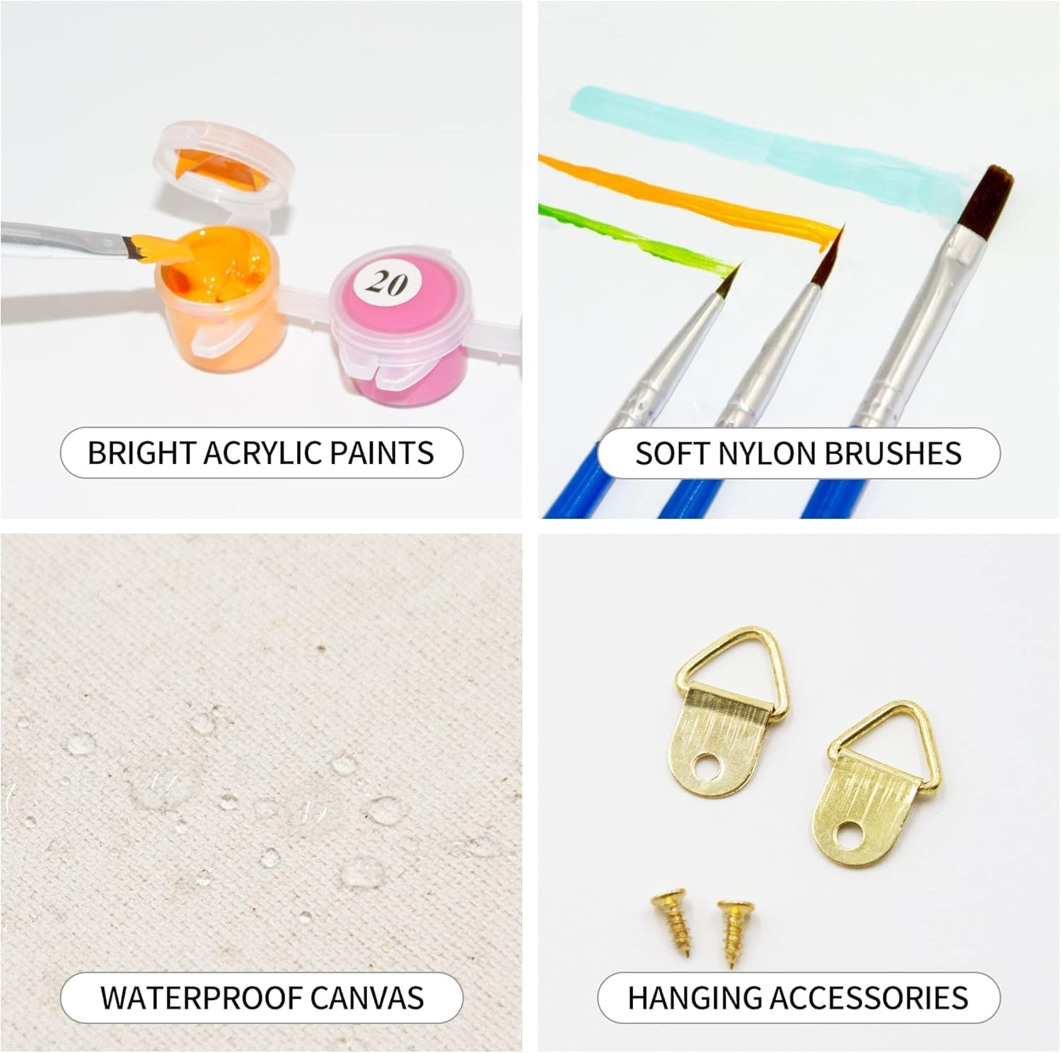 Paint by Numbers for Adults, DIY Paint by Numbers Acrylic Paint Canvas Colorful Flowers Painting Kits Art the Beach at Night 16X20 Inch image number 6