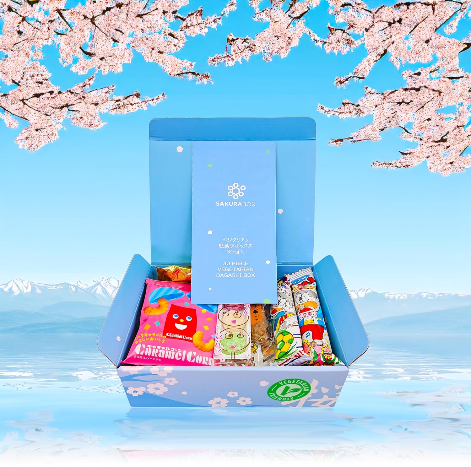 Sakura Box Japanese Vegetarian Snacks & Candy 30 Piece Dagashi Set Halal Friendly Food image number 1