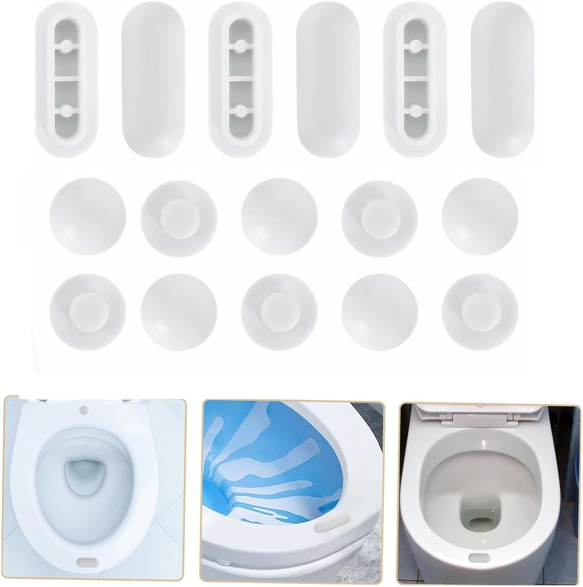 20 PCS White Universal Toilet Lid Cushions Pads Anti-Noise Replacement Seat Lid Buffers,Toilet Bumper Replacement Cushioning Pads for Home Hotel Bathroom Toilet Seat and Toilet Lid image number 2