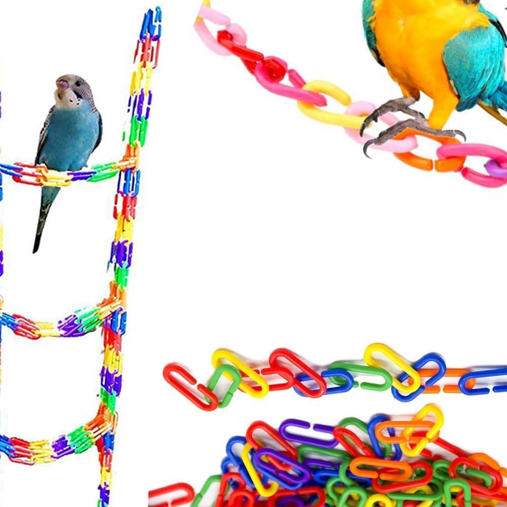 Plastic C-Clip Hooks Chain Links, 200Pcs Plastic C-Clips Hooks Chain,Rainbow C-Clips Chains Hooks Plastic Chain Links C-Links,Plastic C-Clips Hook Chain Links C-Links,Plastic Hooks Chain Links image number 3