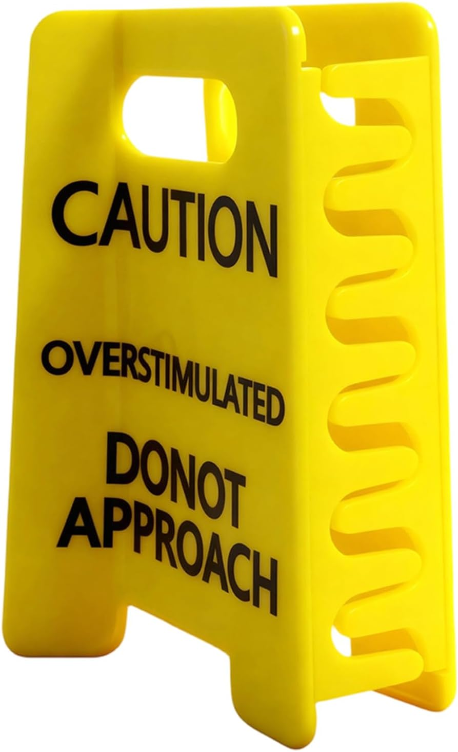 Overstimulated Caution Sign Hair Claw Clip, Donot Approach Anti-Slip Hairs Clips, Yellow Caution Hairclip, Hairstyling Supplies for Women Girls Dance Travel School Masquerade