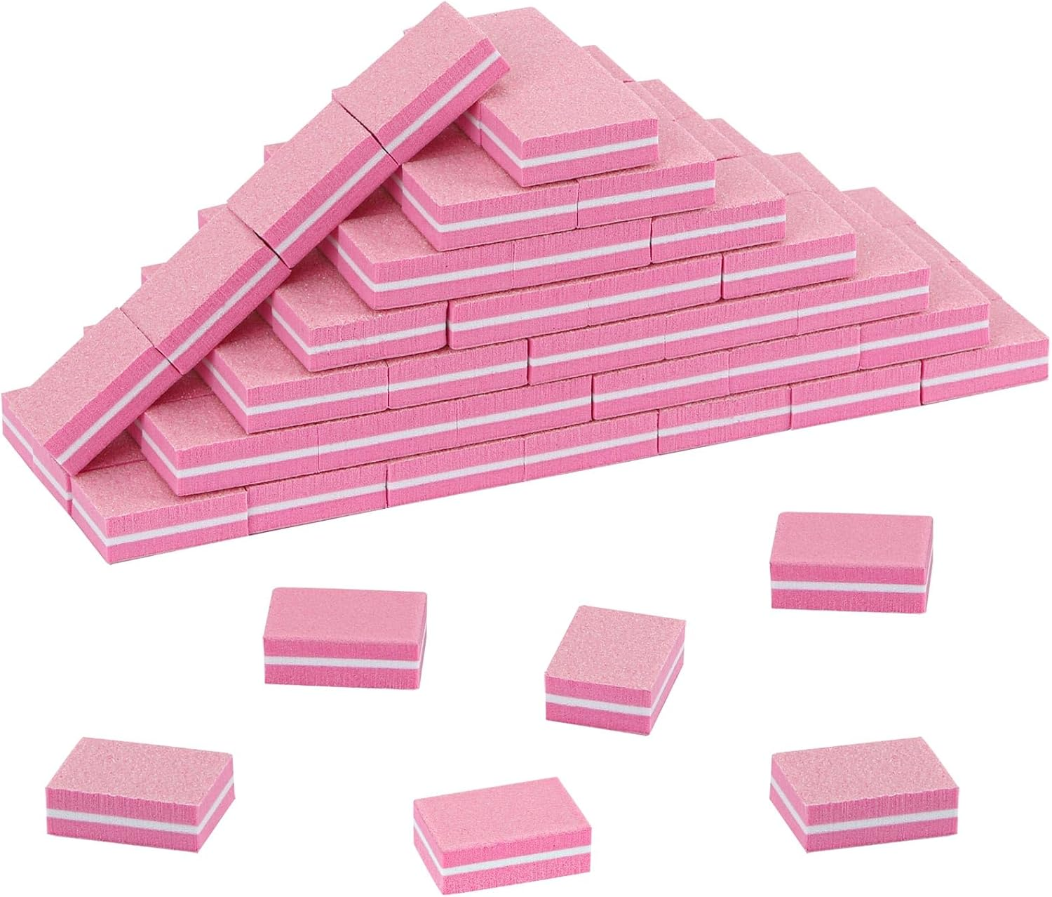 100 Pcs Mini Buffers for Nails 180/100 Grit Buffer for Acrylic Nails for Nail Care(Black)