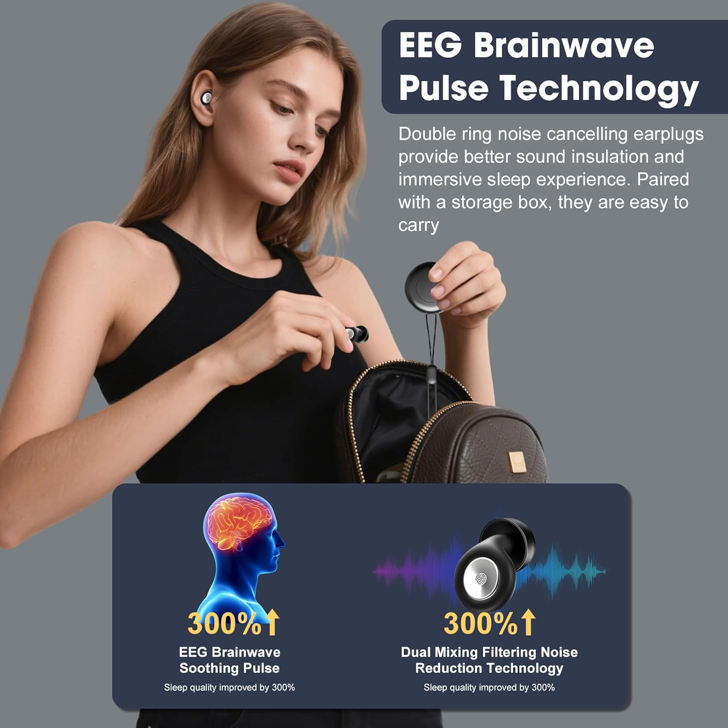 Ear Plugs for Sleeping - 58Db Noise Reduction,Ultra-Comfy Flexible Eco-Durable Silicone,Reusable Noise-Reducing Earplugs for Sleep,Focus,Travel,Concerts,With 8 Tips (XS - L)+Travel Case image number 5