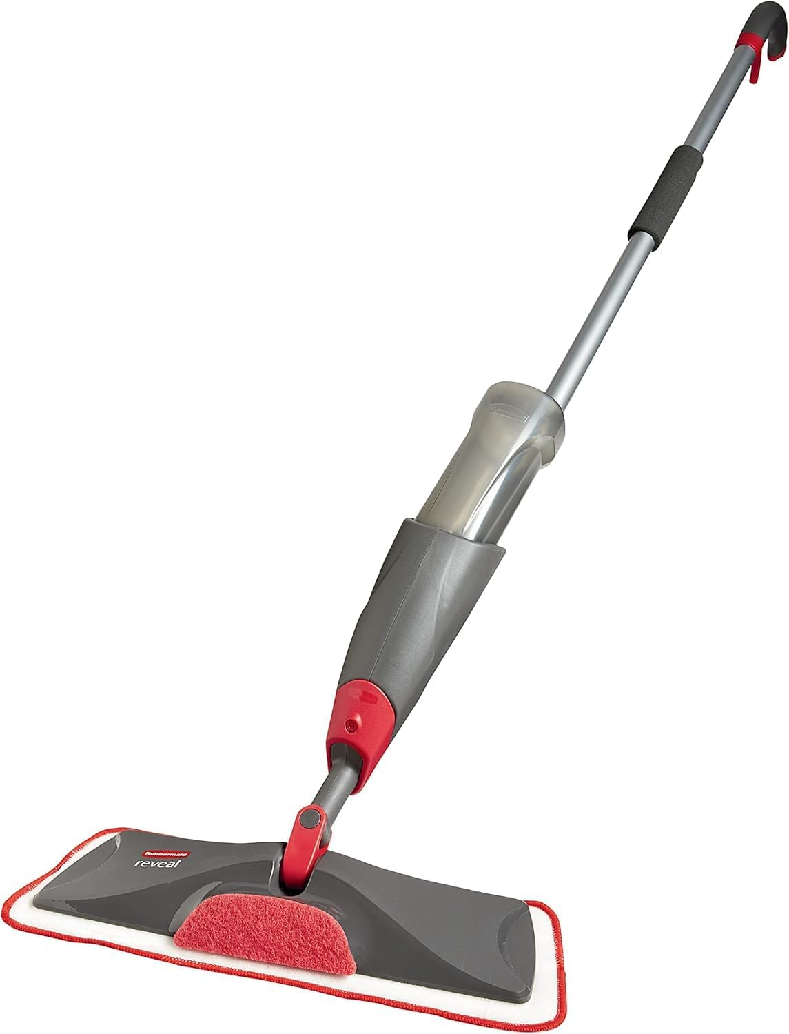 Rubbermaid Reveal Mop 3 in One, with 3 Reusable Microfibre Pads and a Scrubber, Refillable Bottle Included, for Wet and Dry Floor Cleaning image number 4