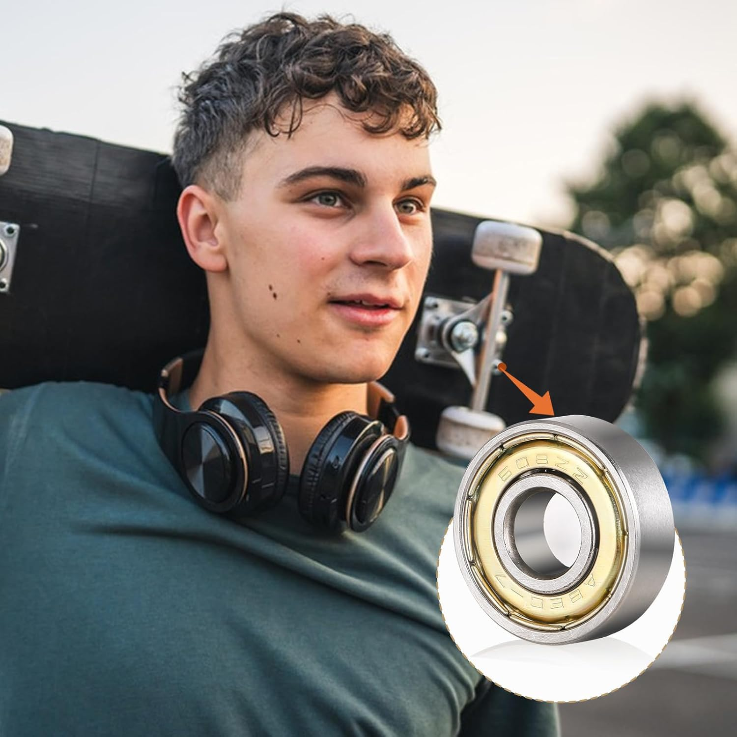 Tjhypenete 40 Pcs 608 ZZ Ball Bearings, 8 X 22 X 7 Mm Bearing Steel Skateboard Bearings, Double Iron Shielded Miniature Deep Groove Ball Bearings for Inline Skates, Scooters, Long Boards Roller Blade image number 5