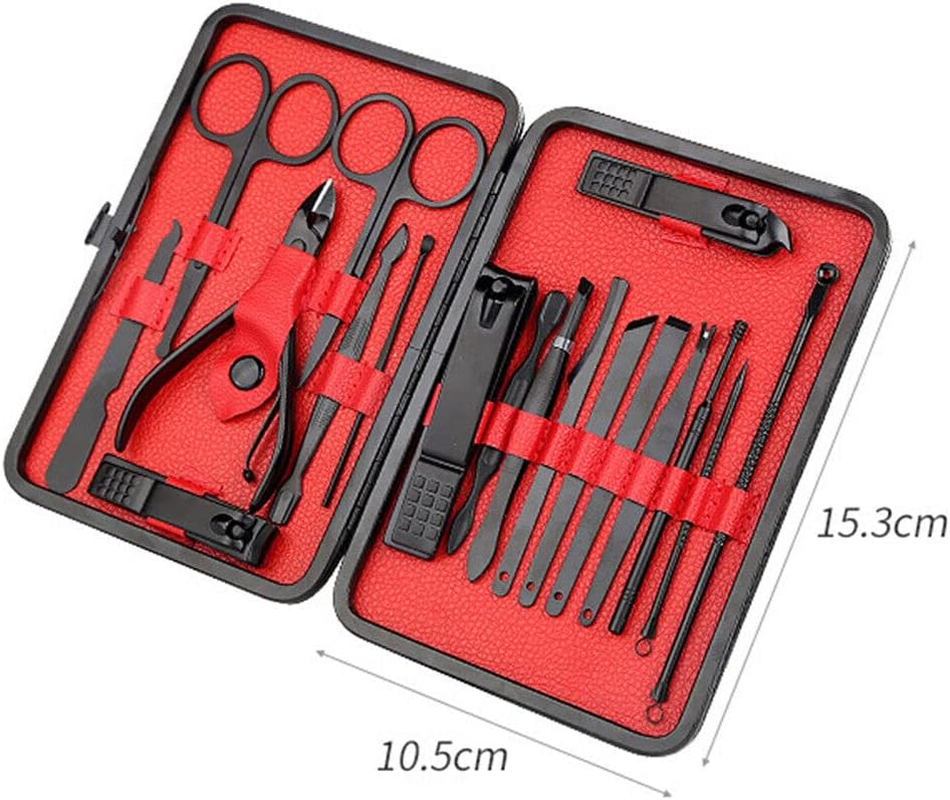 18Pcs/Set Pedicure Tools Kit Stainless Steel Nail Grooming Clippers Manicure AU image number 1