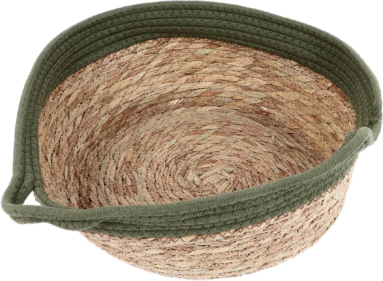 Hand Woven Cat Nest Straw Breathable Soft Cat Bed round Scratch Proof Cat Nest for Four Seasons (L)
