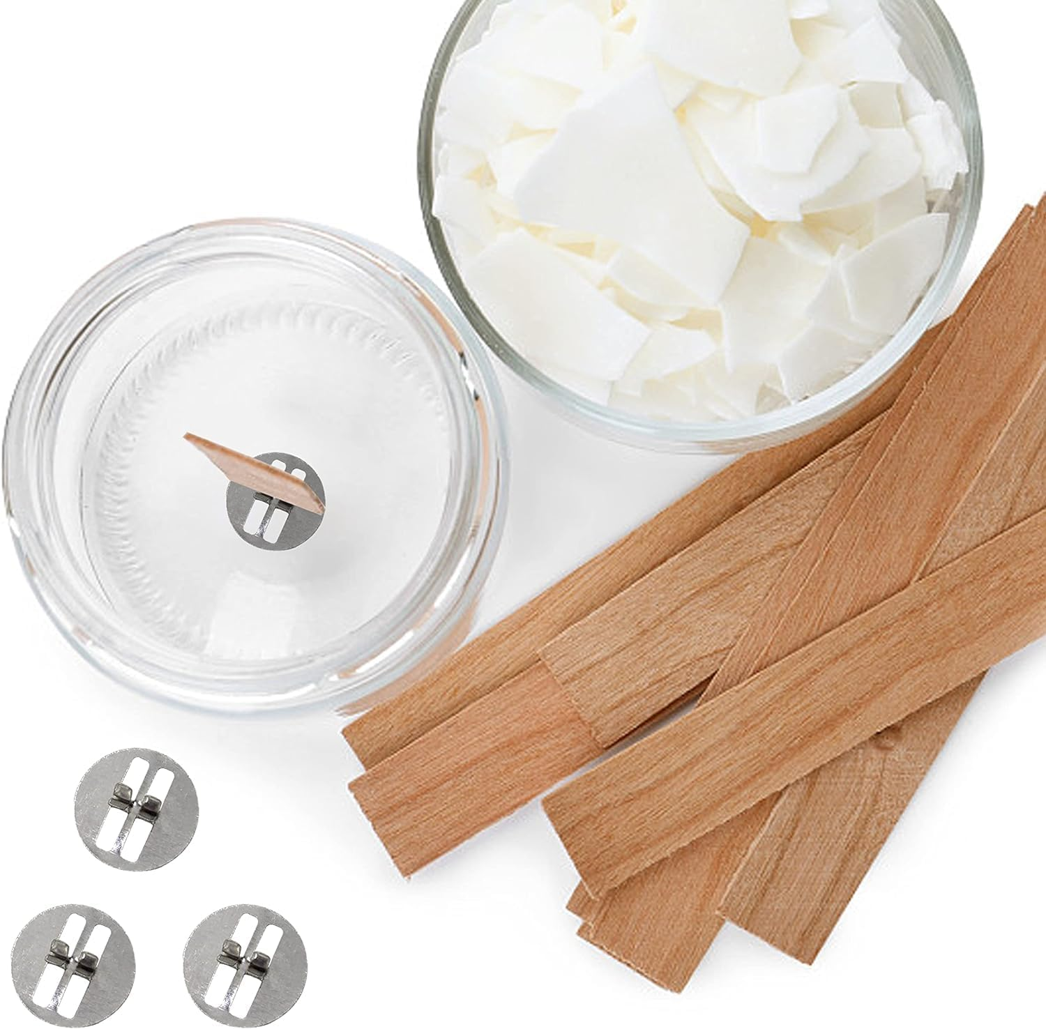 100 Pack Candle Wicks, Wooden Wick for Candles, Smokeless Candle Wick W/Iron Stands for Handmade Candles, Craft (15 X 150Mm) image number 2