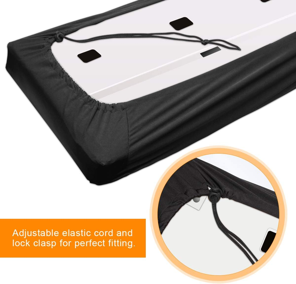 Piano Keyboard Dust Cover for 61/76/88 Keys- Electric/Digital Piano Stretchable Protective Keyboard Cover, Elastic Cord Locking Clasp, Machine Washable (61-76 Keys) image number 3