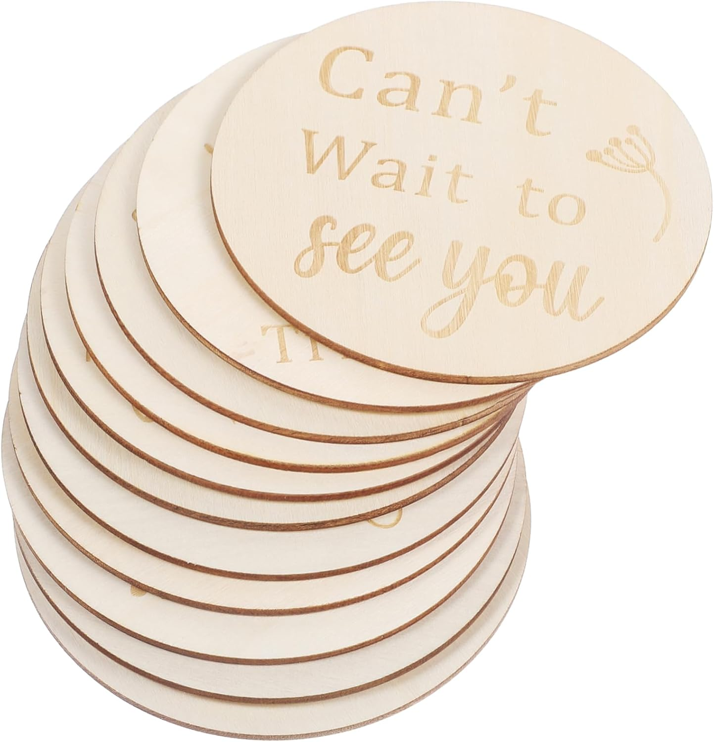 11-Piece Wooden Pregnancy Journey Milestone Discs Set Double-Sided Weekly Signs for Newborn Photo Props Track Your Baby'S Growth Milestones
