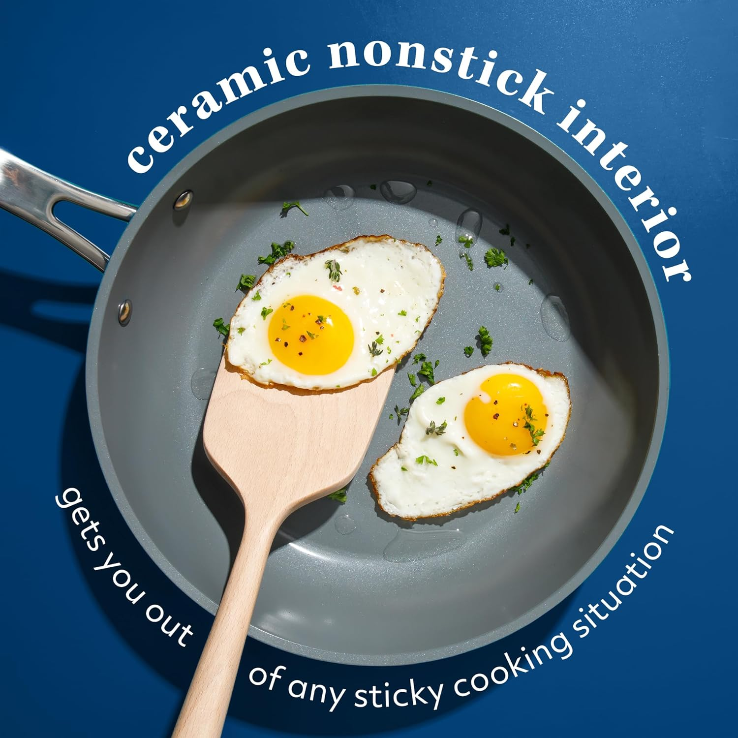 Sur La Table Kitchen Essentials 10 Piece PFA Free Titanium Ceramic Nonstick Interior Forged Aluminum Cookware Pots and Pans Set - Green - Induction Compatible image number 1