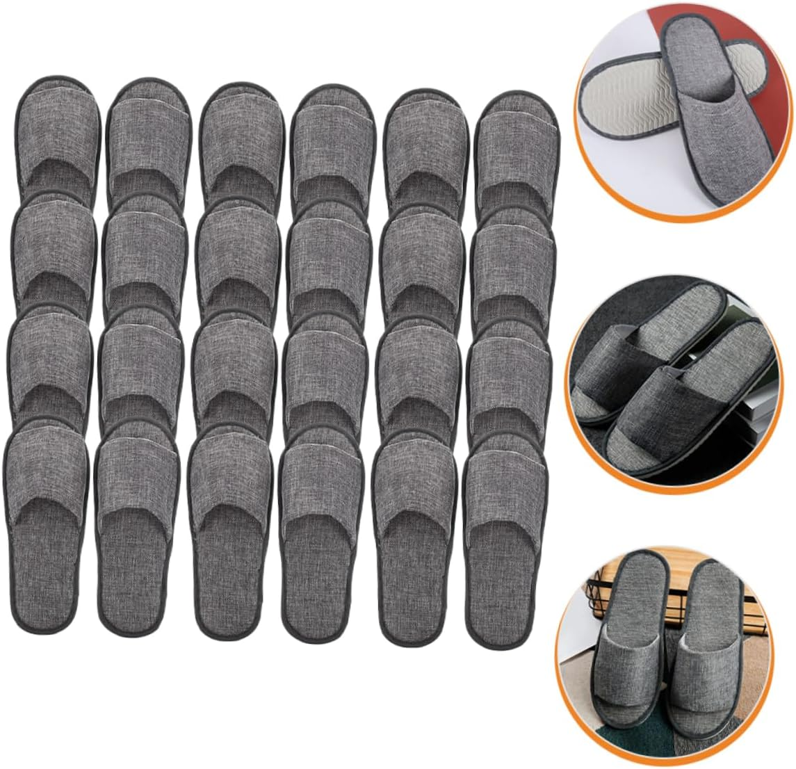 Vaguelly 12Pairs Slip Slippers for Men Travel Guest Open Toe Breathable Indoor Slippers image number 5