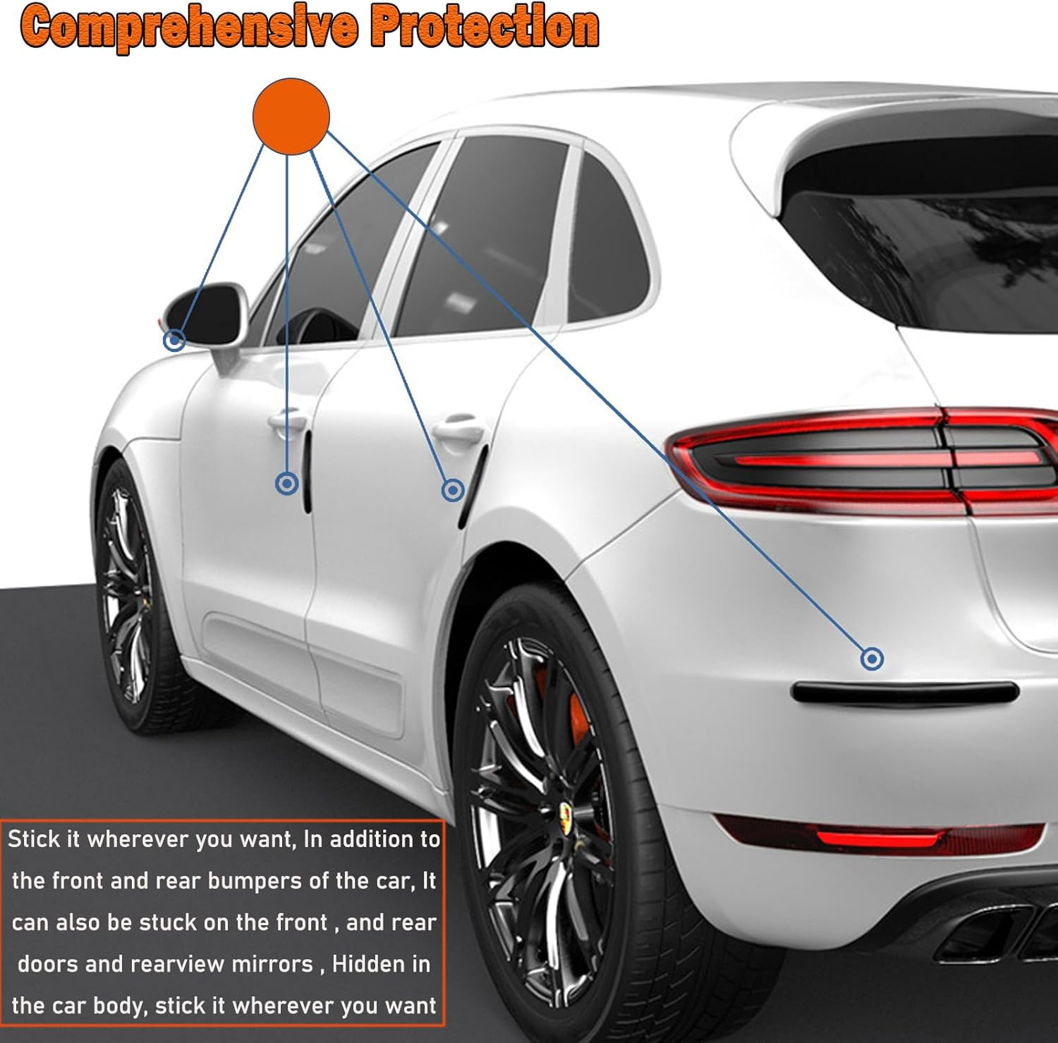 8Pieces Car Door Edge Guards, Anti-Collision Strips, anti Scratch Guard Strips for Doors, Handles, Mirror and Bumper Protection (Blackr) image number 4