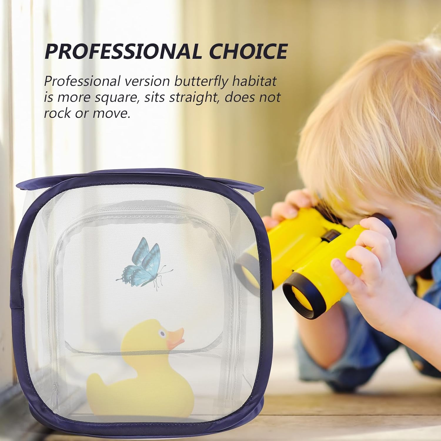 ULTECHNOVO Foldable Insect Mesh Cage 11.81X11.81X11.81In Butterfly Habitat with Breathable Mesh Panels and Side Zipper Door for Easy Feeding and Observation image number 3