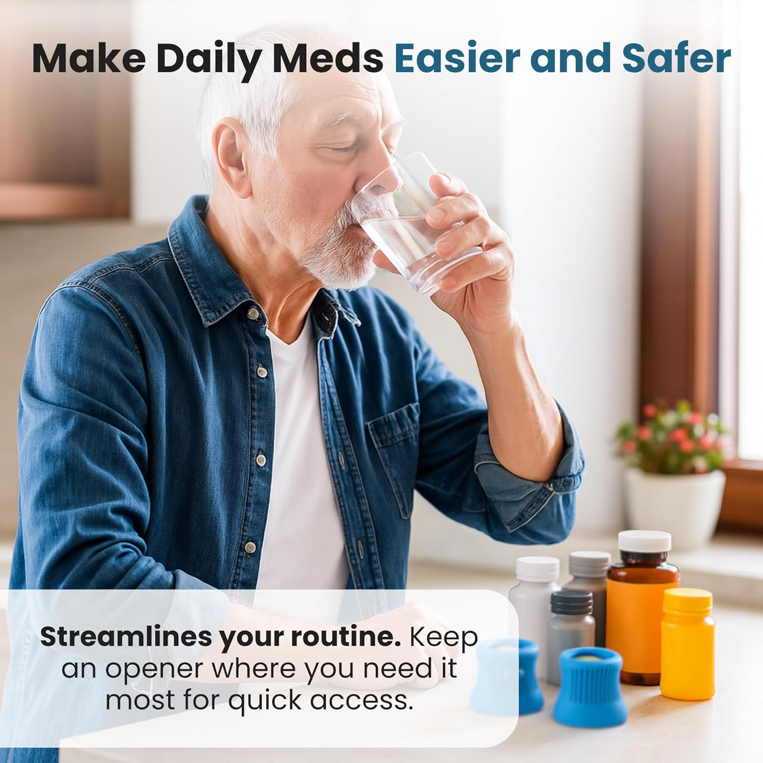 Medicine Bottle Opener Opens Bottles for Fast Access to Tablets, Capsules, Pill Bottle Opener - Aids Elderly, Seniors or Anyone Who Suffers from Arthritis or Arthritic Hands.