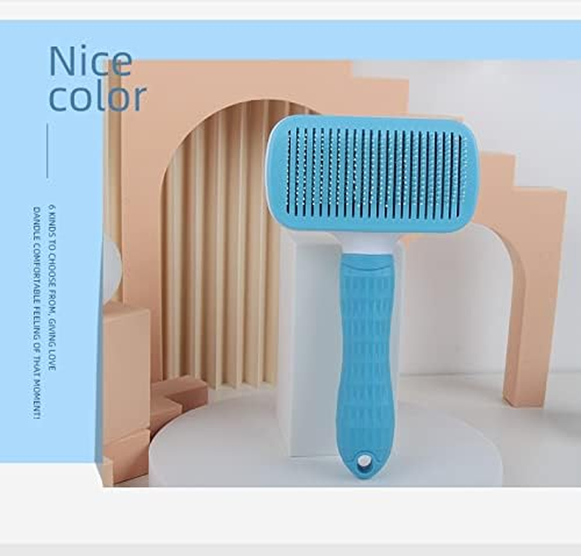 Pet Comb Automatic Hair Removing Comb Dog Cleaning Comb Cat and Dog Needle Comb Pet Cleaning Pet Brush Pet Massage Pet Massage Comb Automatic Retractable Comb image number 2