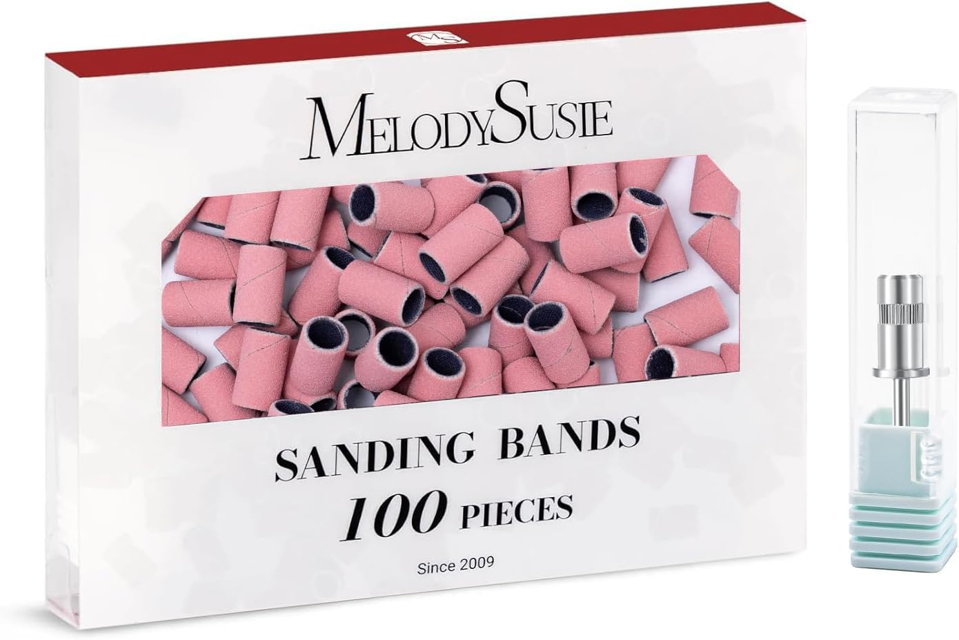 Melodysusie 100 Pcs Nail Drill Bits Sanding Bands for Nail Drill 180 Fine Grit Nail File Sanding Bands for Acrylic Nails Gel Manicures and Pedicure image number 6