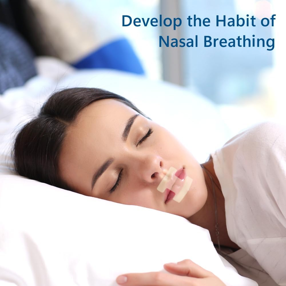 Woodyknows Wide Bridge Mouth Tape, anti Snoring Strips for Deep Sleep, Develop Nasal Breathing Habit, Maintain Natural Face Shape (Extra Strength, 24 Pieces) image number 4