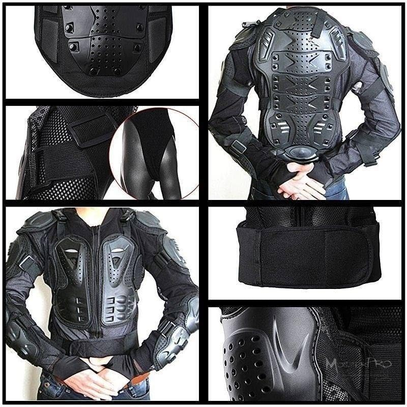 TDR Adult Motorcycle Full Body Armor Jacket Motocross Dirt Bike Chest Back Shoulder Elbow Protection Gear Ventilation Black Protective Equipment image number 2