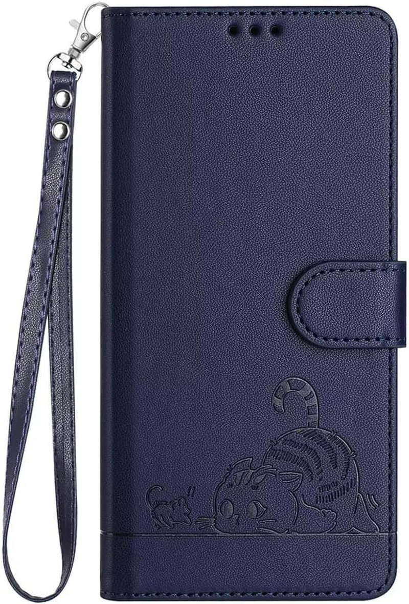 SEAHAI Case for Motorola Edge 60 Fusion/Edge 60 5G Phone Case, Cute Embossed Cat Premium PU Leather Folio Wallet Shockproof Protective Case with Stand/Card Slot/Rfid Protection, Light Green