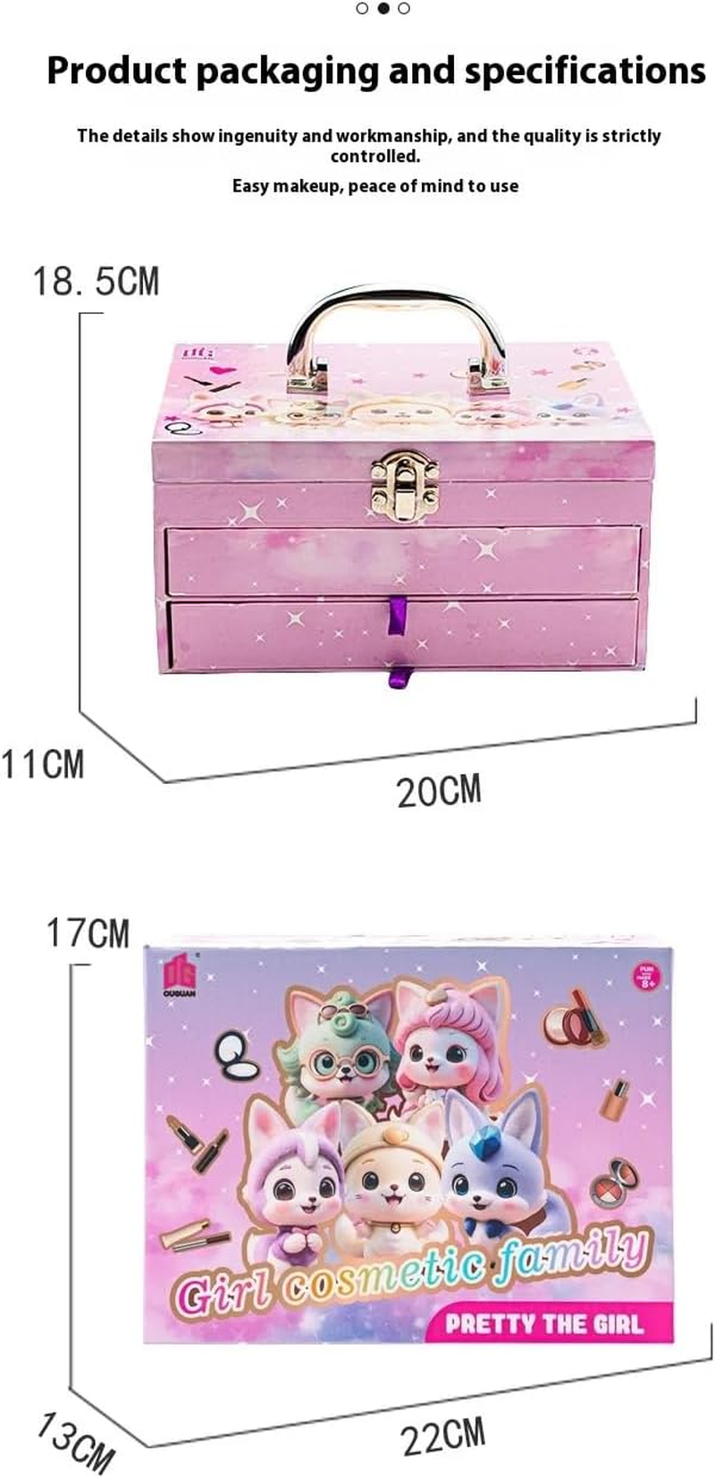 Kids Washable Makeup Girls Toys,Real Little Girl Make up Sets,Toddler Makeup Kit for Kid Children Princess Christmas Birthday Gifts Toys for 5 6 7 8 9 10 Year Old Girls image number 2