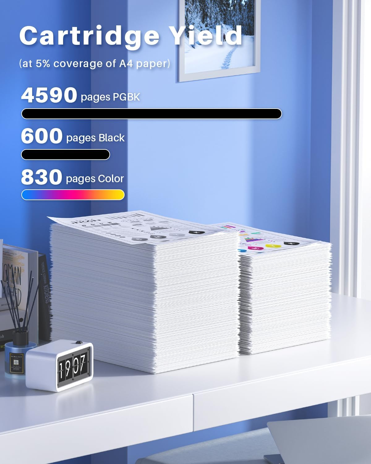 680XXL 681XXL Ink Cartridges PGI-680 XXL CLI-681 XXL Compatible for 680XXL 681XXL Work for Pixma TR7520 TR7620 TR8620 TR8520 TS6120 TS9120 TS9520 TS9521 TS6220 Printers (5 Pack) image number 3