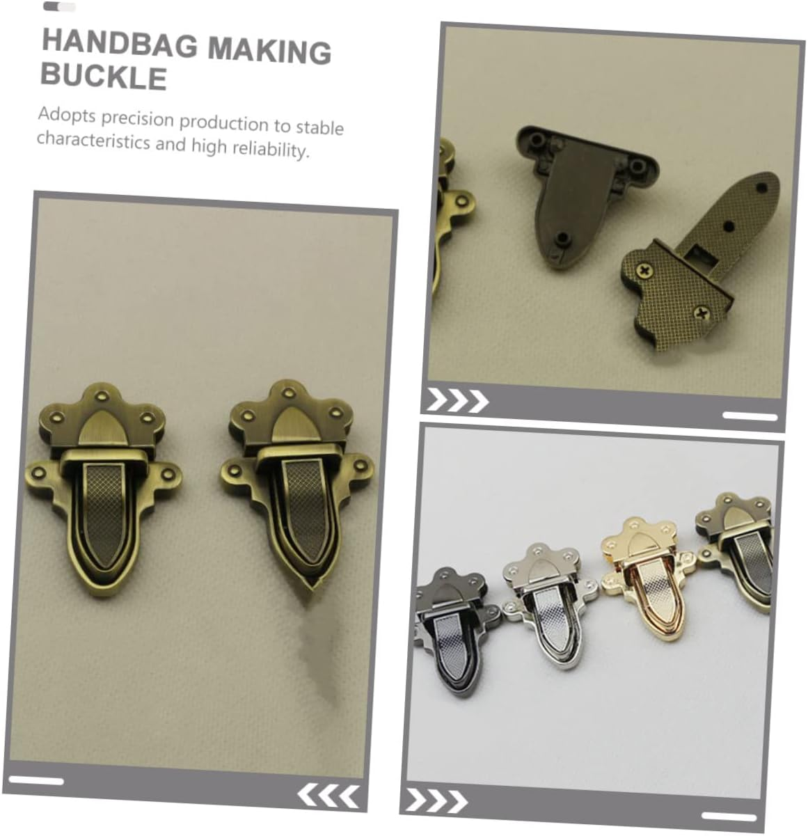 OATIPHO 4Pcs Metal Bag Closure Press Locks DIY Handbag Lock Accessories for Shoulder Bags Travel Purse Repair Replacement in Silver - Silver image number 5