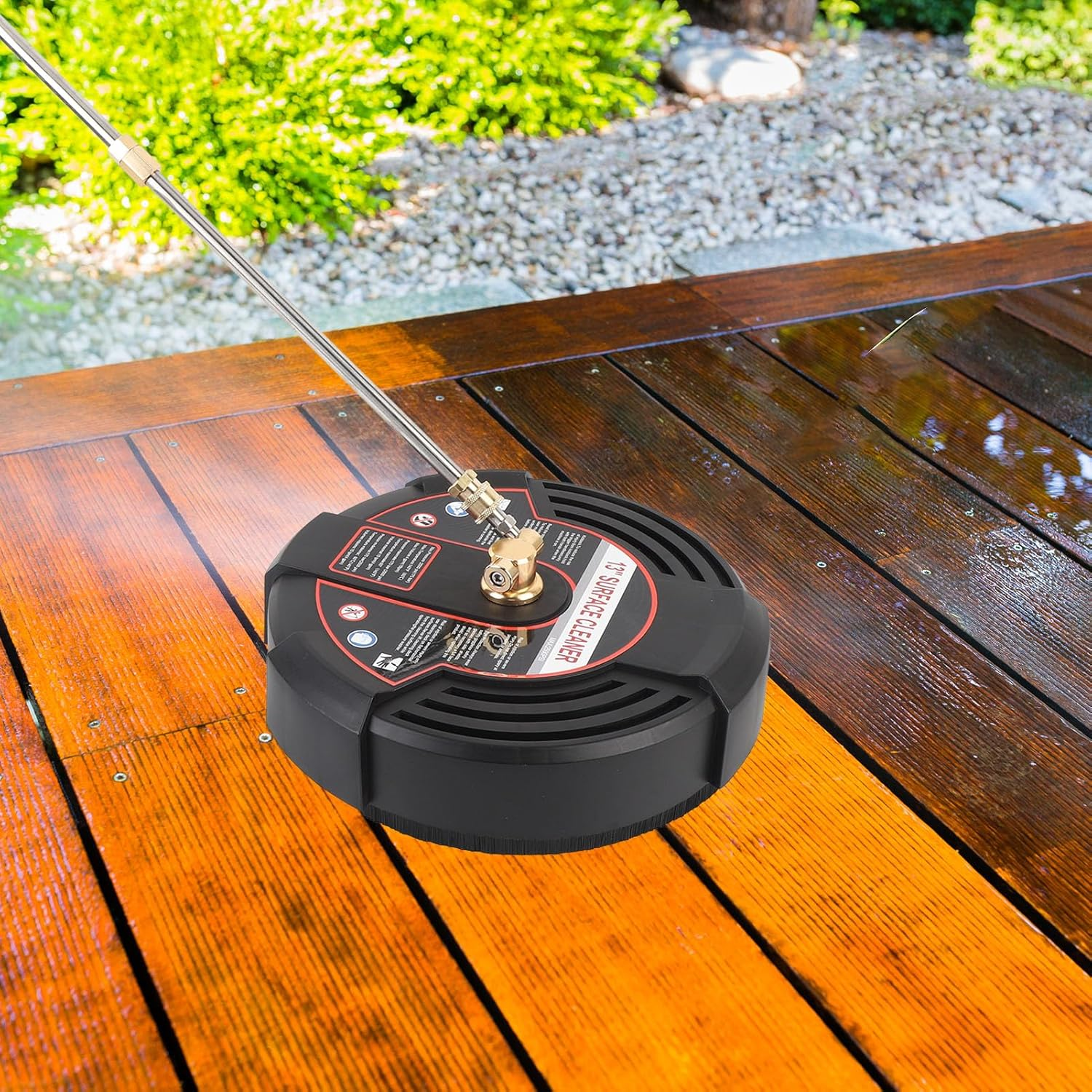 13 Inch Pressure Washer Surfaces Cleaner, 2500PSI Stainless Steel Surfaces Cleaner with 1/4 Inch Quick Connect and 2 Extension Wands Power Washer Attachment for Concrete, Driveway image number 3