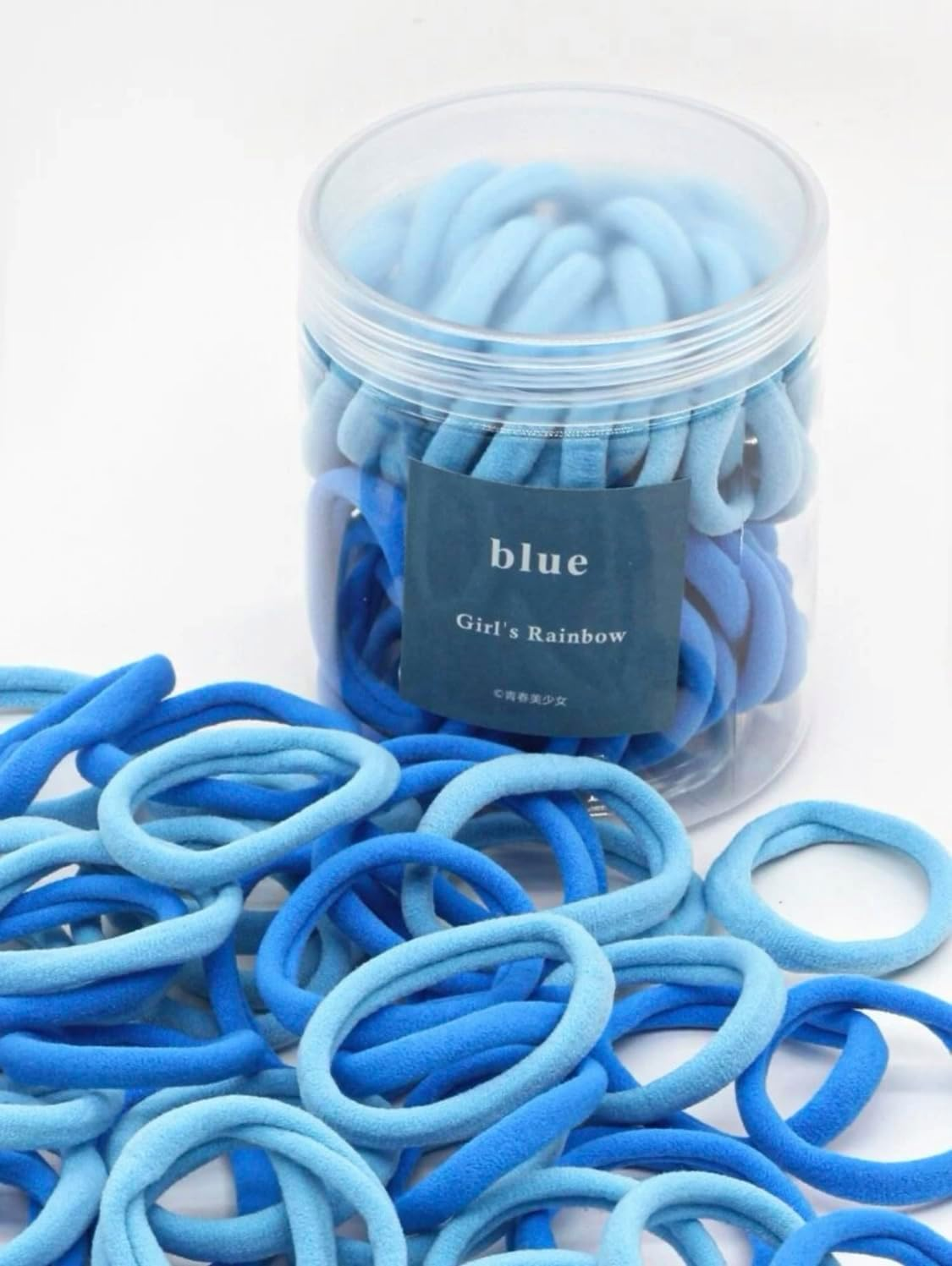 (Blue) 50 Hair Bobbles for Women, Men or Girls - Available in Various Colours - Very Soft, Will Not Pull or Damage Hair