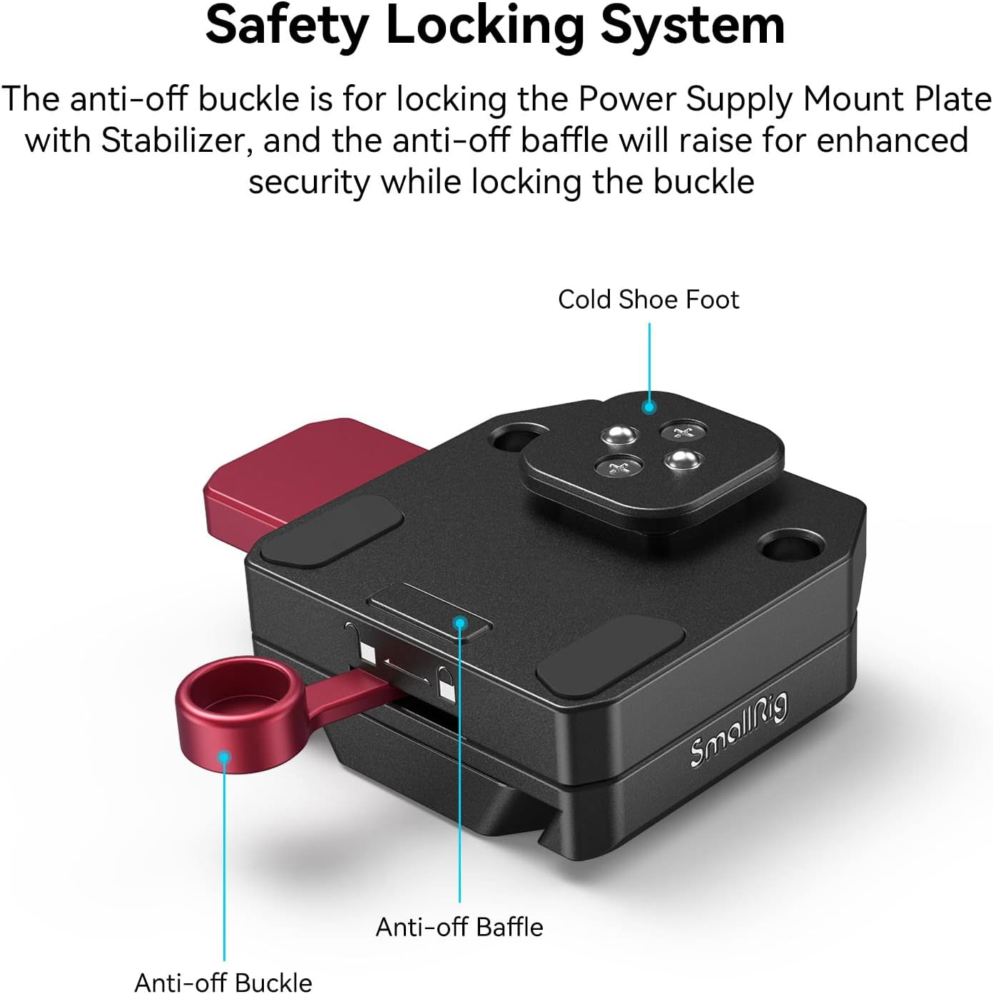 Smallrig Mini V Mount Battery Plate for DJI RS 3 / RS 3 Pro/Rs 2 / RSC 2 Gimbals, Comes with V-Lock, Cold Shoe & 1/4"-20 Threaded Holes for V Mount & NP-F Battery - 4189 image number 1